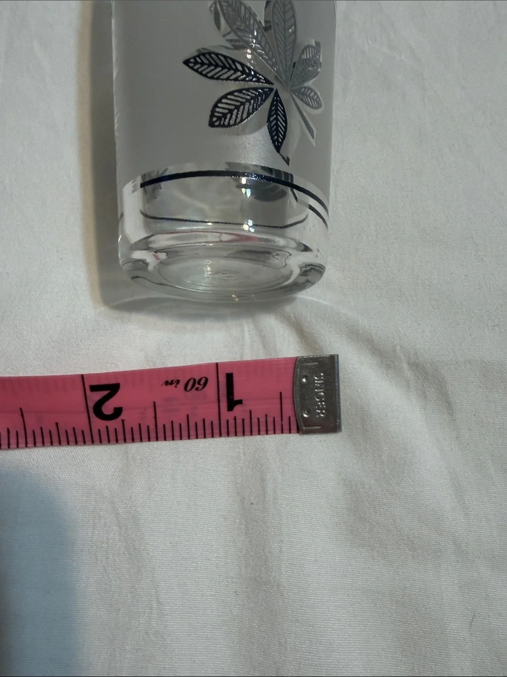 Vintage Libbey Frosted Silver Foliage Glasses - Set of 8 (Clear/Black)